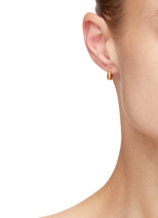 Figure View - Click To Enlarge - MISSOMA - 18k Gold-plated Chubby Hexagonal Huggie Earrings