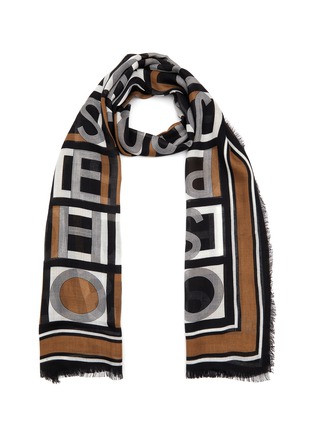 Main View - Click To Enlarge - JOSEPH - ‘Agatha’ Branded Wool Silk Blend Scarf