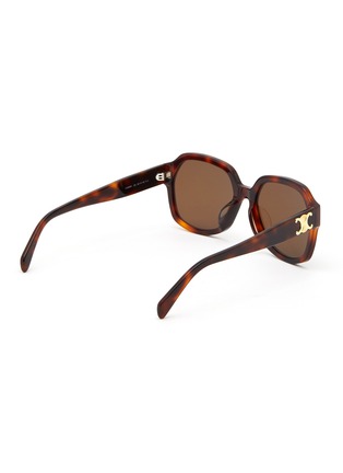 Figure View - Click To Enlarge - CELINE - Triomphe Tortoise Shell Acetate Oversized Angular Sunglasses