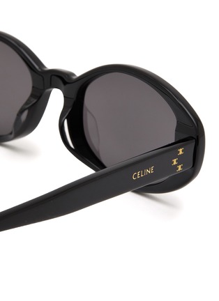 Detail View - Click To Enlarge - CELINE - Small Triomphe Logo Appliqued Acetate Oval Sunglasses