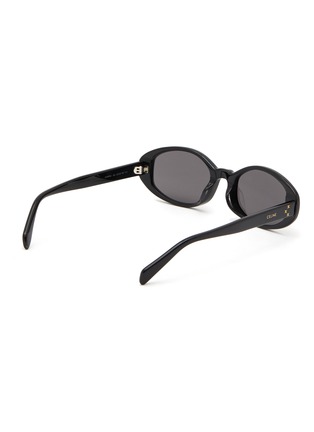 Figure View - Click To Enlarge - CELINE - Small Triomphe Logo Appliqued Acetate Oval Sunglasses