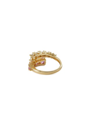 Detail View - Click To Enlarge - CZ BY KENNETH JAY LANE - Bicoloured Cubic Zirconia Swirl Ring