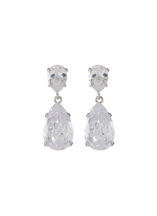 Main View - Click To Enlarge - CZ BY KENNETH JAY LANE - Double Pear Cut Cubic Zirconia Statement Earrings