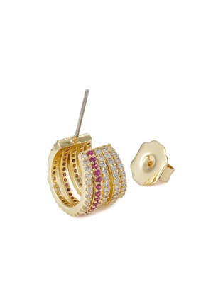 Detail View - Click To Enlarge - CZ BY KENNETH JAY LANE - Bicoloured Cubic Zirconia Multi Small Hoop Earrings