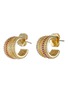 Main View - Click To Enlarge - CZ BY KENNETH JAY LANE - Bicoloured Cubic Zirconia Multi Small Hoop Earrings