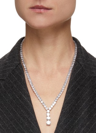 Figure View - Click To Enlarge - CZ BY KENNETH JAY LANE - Graduated Cubic Zirconia Riviere Necklace