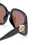 Detail View - Click To Enlarge - GUCCI - OVERSIZE D FRAME LOGO CHAINED SUNGLASSES