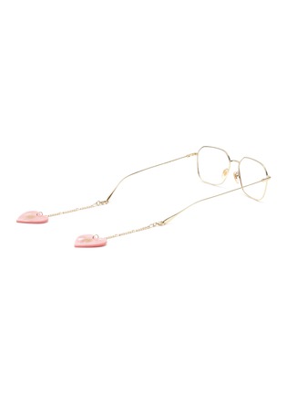 Figure View - Click To Enlarge - GUCCI - SQUARE FRAME HEART CHARM OPTICAL GLASSES