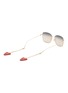 GUCCI - Logo Strawberry Charm Metal Square Frame Sunglasses