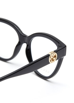 Detail View - Click To Enlarge - GUCCI - ACETATE FRAME LOGO CHAINED OPTICAL GLASSES