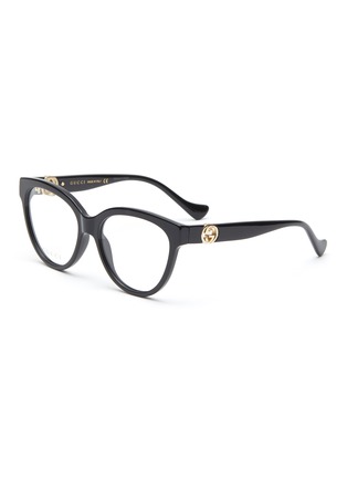 Main View - Click To Enlarge - GUCCI - ACETATE FRAME LOGO CHAINED OPTICAL GLASSES