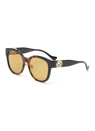 Main View - Click To Enlarge - GUCCI - CHUNKY ANGULAR FRAME LOGO CHAINED SUNGLASSES