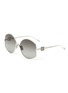 Main View - Click To Enlarge - LOEWE ACCESSORIES - Anagram Appliqued Metal Oversized Round Sunglasses