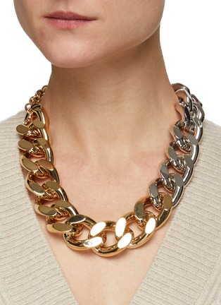 Figure View - Click To Enlarge - JW ANDERSON - Duo-tonal Oversized Brass Chain Necklace