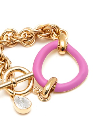 Detail View - Click To Enlarge - JW ANDERSON - OVERSIZED LINK CHAIN GOLD PLATED BRASS CRYSTAL BRACELET