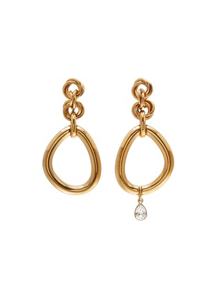 Main View - Click To Enlarge - JW ANDERSON - Crystal Drop Oversized Link Chain Gold-plated Earrings