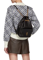 Joe' Lambskin Leather Monogram Backpack 