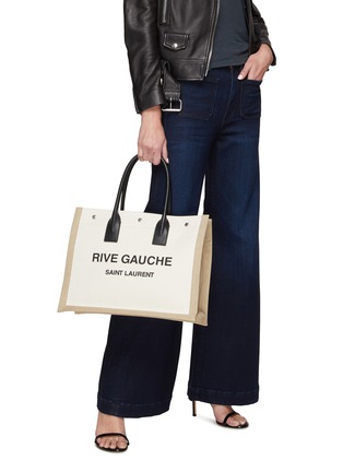 Figure View - Click To Enlarge - SAINT LAURENT - Rive Gauche' Linen Tote Bag