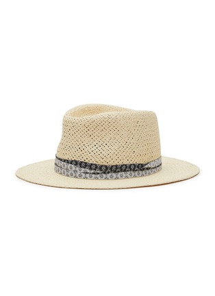 Main View - Click To Enlarge - MAISON MICHEL - MONOGRAM FEDORA NATURAL STRAW HAT