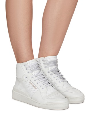 Figure View - Click To Enlarge - SAINT LAURENT - SL24' Calfskin Leather High Top Sneakers