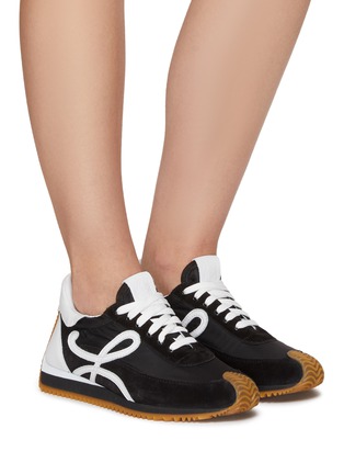 Figure View - Click To Enlarge - LOEWE - Flow' Logo Appliqued Leather And Textile Sneakers