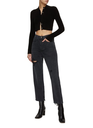 Figure View - Click To Enlarge - AGOLDE - Distressed Frayed Edge Crop Denim Jeans