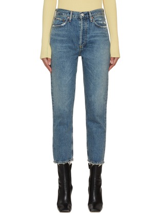 Main View - Click To Enlarge - AGOLDE - Riley' Straight Leg Wash Denim Crop Jeans