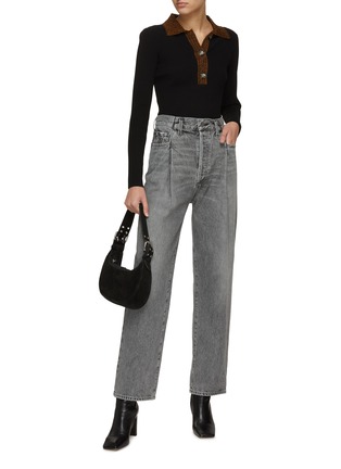 Figure View - Click To Enlarge - AGOLDE - Folded Waistband Wash Denim Jeans
