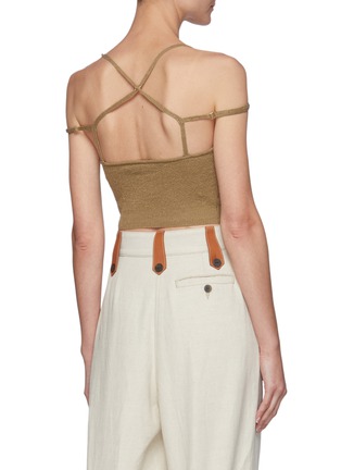 Back View - Click To Enlarge - JACQUEMUS - La Maille Aneto' Double Shoulder Strap Sleeveless Linen Knit Top