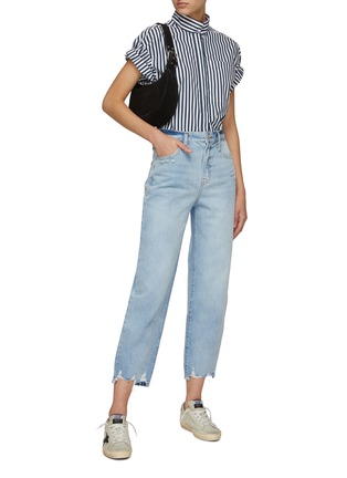 Figure View - Click To Enlarge - FRAME DENIM - BARREL' ULTRA HIGH RISE DISTRESS LIGHT WASH BALLOON JEANS