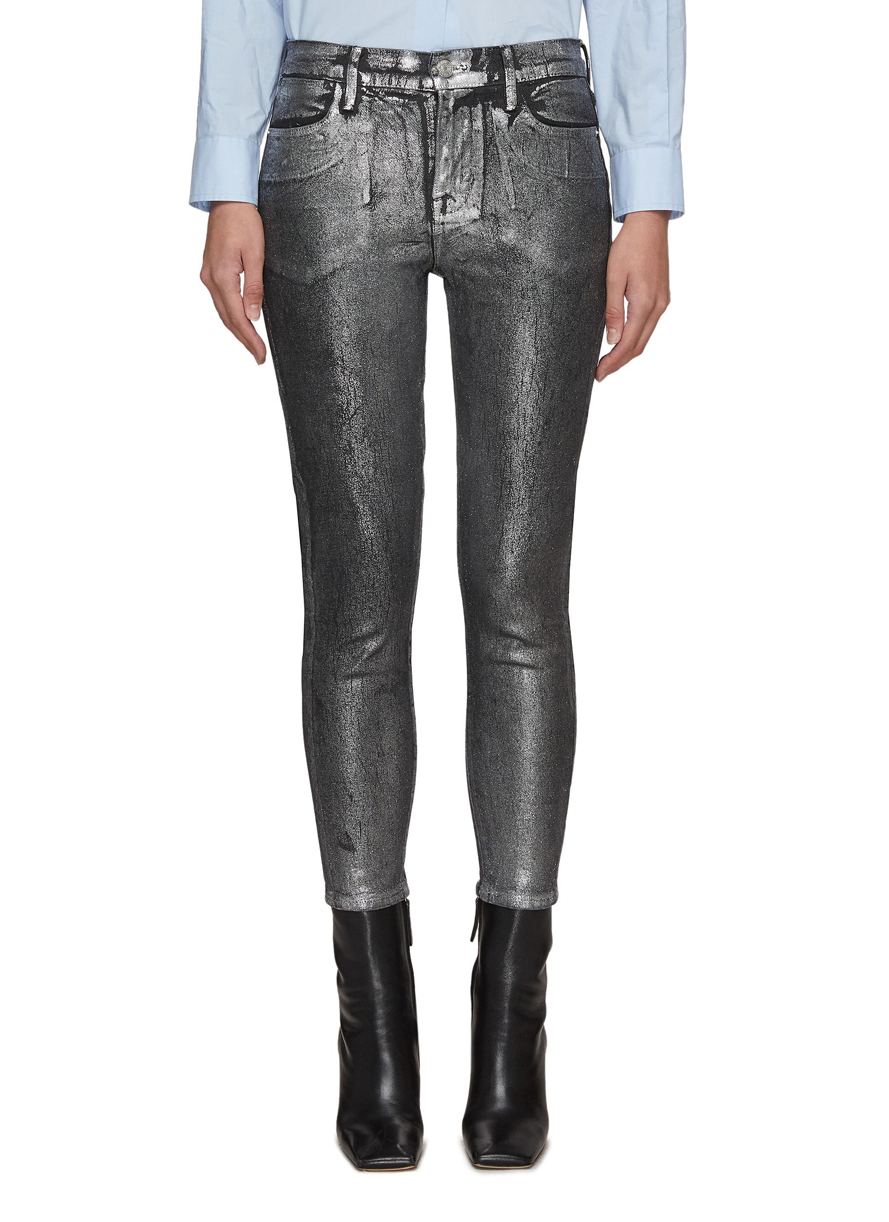 frame le high coated skinny jeans