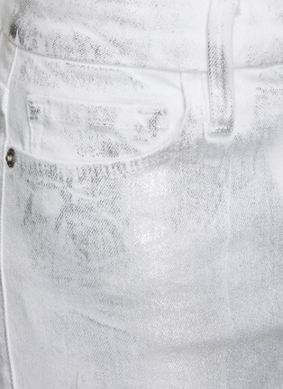  - FRAME - ‘Le Crop Mini Boot’ White Chrome Coated Jeans