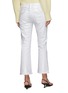 Back View - Click To Enlarge - FRAME - ‘Le Crop Mini Boot’ White Chrome Coated Jeans