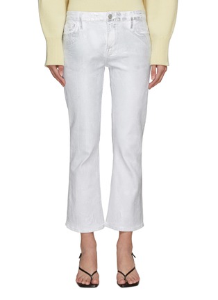 Main View - Click To Enlarge - FRAME - ‘Le Crop Mini Boot’ White Chrome Coated Jeans