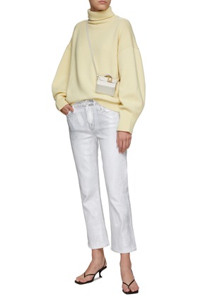 Figure View - Click To Enlarge - FRAME - ‘Le Crop Mini Boot’ White Chrome Coated Jeans