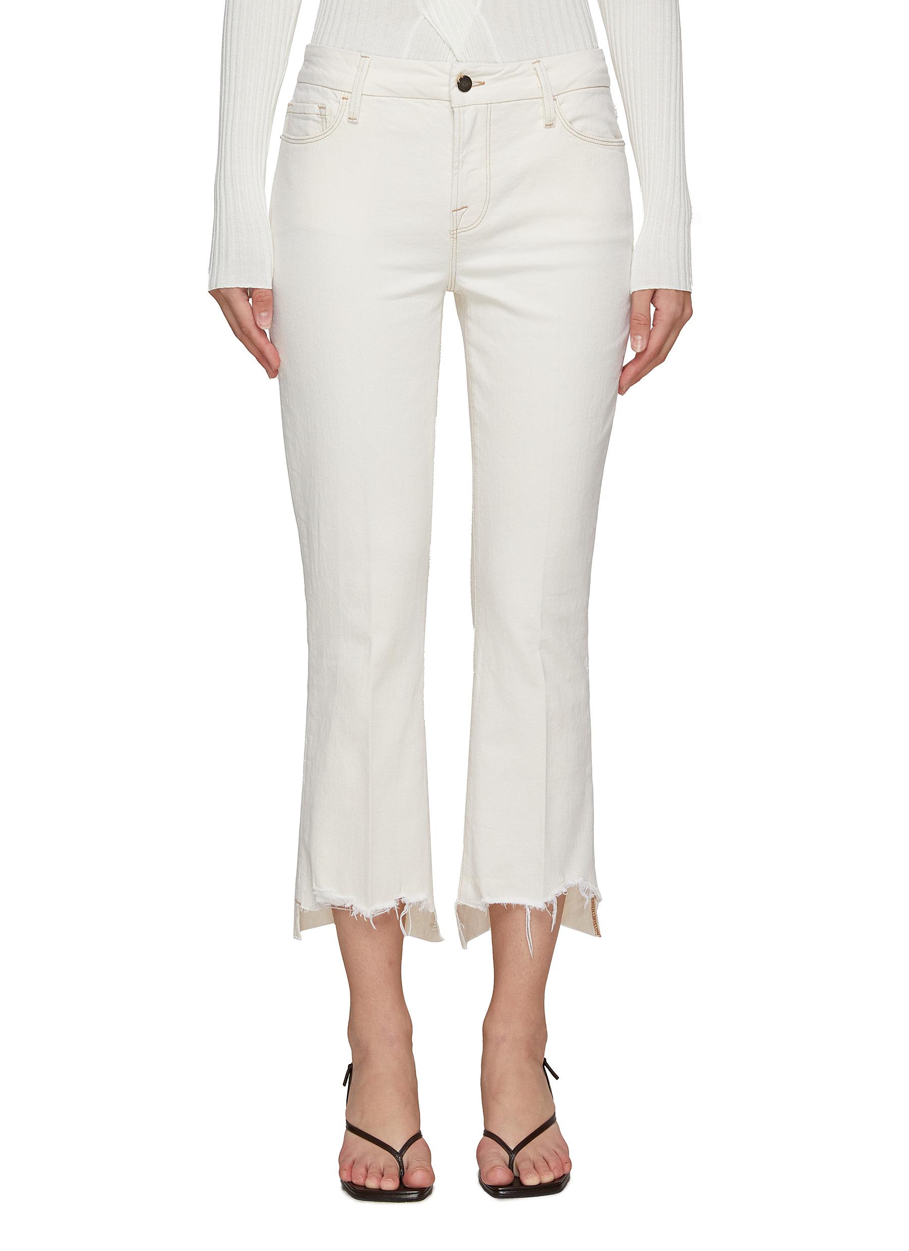 Le Crop Mini Boot' Raw Stagger Jeans 