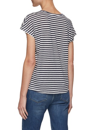 Back View - Click To Enlarge - FRAME - Striped Linen Scoop Neck T-shirt