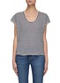 Main View - Click To Enlarge - FRAME - Striped Linen Scoop Neck T-shirt