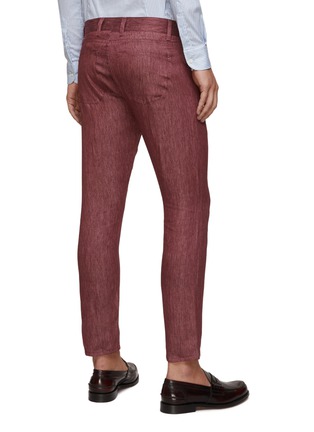 Back View - Click To Enlarge - ISAIA - Mid Waist Straight Leg Linen Pants