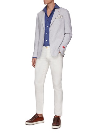 Figure View - Click To Enlarge - ISAIA - SLIM FIVE POCKETS LINEN STRAIGHT LEG PANTS