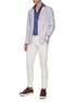 ISAIA - ‘GIACCA’ NOTCH PATCH HALF LINED STRIPED SINGLE BREASTED BLAZER