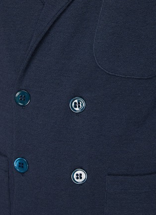  - ISAIA - DOUBLE BREASTED NOTCH PATCH POCKET LINEN CASHMERE KNIT JACKET