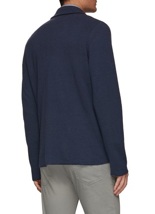 Back View - Click To Enlarge - ISAIA - DOUBLE BREASTED NOTCH PATCH POCKET LINEN CASHMERE KNIT JACKET