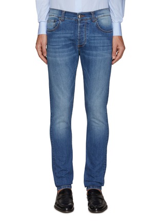 Main View - Click To Enlarge - ISAIA - CLASSIC SLIM FIT STRETCH DENIM JEANS