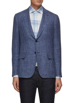 Main View - Click To Enlarge - ISAIA - Giacca' Checked Wool Silk Blend Blazer