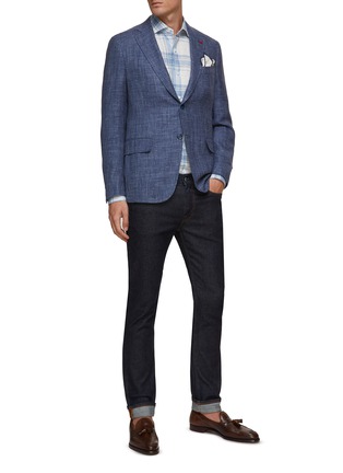 Figure View - Click To Enlarge - ISAIA - Giacca' Checked Wool Silk Blend Blazer