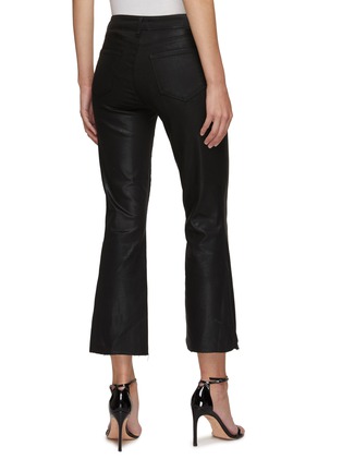 Back View - Click To Enlarge - L'AGENCE - KENDRA' HIGH RISE COATED CROPPED FLARE JEANS