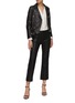 Figure View - Click To Enlarge - L'AGENCE - KENDRA' HIGH RISE COATED CROPPED FLARE JEANS