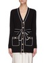 Main View - Click To Enlarge - L'AGENCE - ‘Ronny’ Belted Piped Merino Wool Cardigan