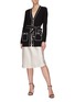 Figure View - Click To Enlarge - L'AGENCE - ‘Ronny’ Belted Piped Merino Wool Cardigan